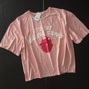 The Rolling Stones Cropped Graphic Tee - Size XX-Large